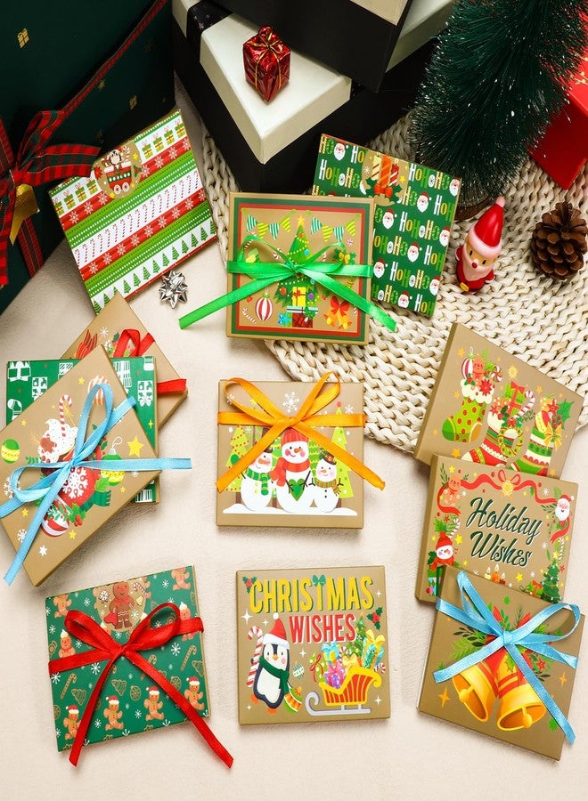 Qpout 36 PCS Brown Christmas Gift Card Holder Boxes with Ribbon,Paper Decorative Present Wrapping Envelope Gift Card Boxes for Christmas Holiday Gift Decor - Image 5